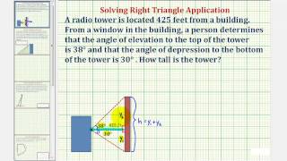 Ex Find Height of Building Using Angle of Elevation and Angle of Depression [upl. by Eisus785]