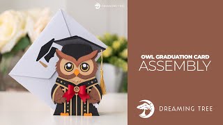 SVG File  Owl Graduation Card  Assembly Tutorial [upl. by Airtemak]