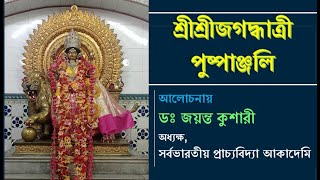 শ্রীশ্রী জগদ্ধাত্রী মাতার পুষ্পাঞ্জলি আলোচনায় ডঃ জয়ন্ত কুশারী jagaddhatri pushpanjali kushary [upl. by Amoihc]