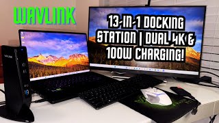 WAVLINK 13in1 Universal Laptop Docking Station  Dual 4K Display amp 100W Power Charging [upl. by Lita]