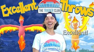 MOLTRES Excellent Throws EVERY TIME How To Hit More Excellents in Pokemon Go [upl. by Neeruam]