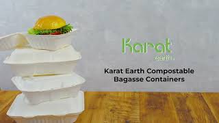 Karat Earth Bagasse Hinged Containers  Make A Sustainable Choice [upl. by Aehsrop]