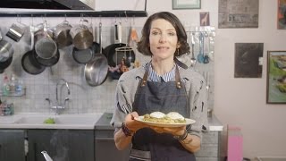 Thomasina Miers cooks poached eggs with melted leeks and chipotletahini dressing [upl. by Dorraj]