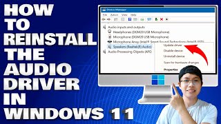 How To Reinstall The Audio Driver in Windows 1011 Guide [upl. by Aremat79]