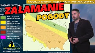 Załamanie pogody w środę Silne burze na południu i zachodzie Polski Możliwe podtopienia i zalania [upl. by Tica]