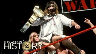 Mick Foley wins the WWE Championship on Raw This Week in WWE History Jan 7 2016 [upl. by Sivahc]