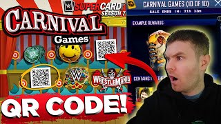 SECOND QR CODE CARNIVAL GAMES PACK OPENING WWE SUPERCARD SEASON 7 [upl. by Anitsrihc]