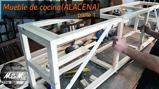 Como hacer ESTRUCTURA para mueble de cocina ALACENA con ensamble de media maderaPARTE 1 [upl. by Nary100]