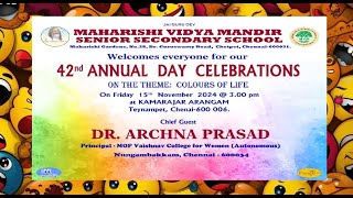 Maharishi Vidya Mandir Senior Secondary School 42nd Annual Day Celebrations [upl. by Naejamron]