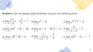 Limits With EpsilonDelta definition 9 Examples  Practice Problems [upl. by Inal714]