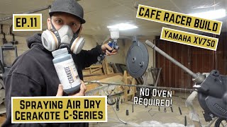 Spraying Parts With Cerakote  1981 Yamaha XV750 Cafe Racer Build Series Ep 9 [upl. by Pisano449]