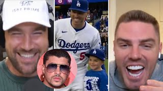 🤣 World Series MVP Freddie Freeman Funny Story About Son Picking Inappropriate Dodgers Walk Up Music [upl. by Crandall753]