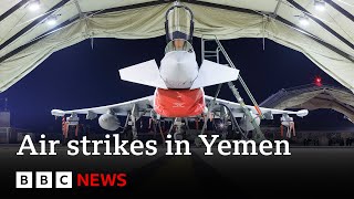 US launches more strikes against Houthis in Yemen  BBC News [upl. by Nwahsor942]