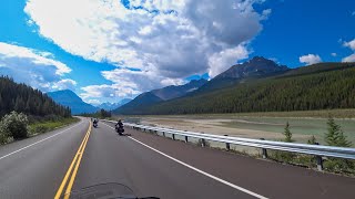 Day 414 Canada amp YellowstoneEagleRiderHarley DavidsonStutfield GlacierIcefield CentreBanff 4K [upl. by Nirot508]