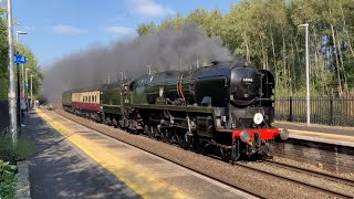 34046Braunton with Class 47D1924 coming through Whitchurch Shropshire on 18924 [upl. by Assenal834]