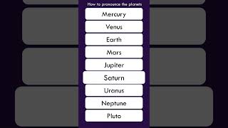 Pronouncing Planets in English [upl. by Lucila140]