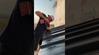 Trying out the ​⁠einhellcanada cordless drywall gun to install the tin on the awnings [upl. by Aitetel]