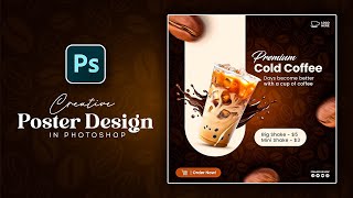 Coffee Social Media Post Design in Adobe Photoshop Tutorial  Grey Dot GFX [upl. by Eveivenej]