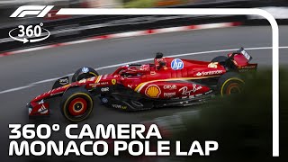 360 CAM Charles Leclerc Takes Pole Position  2024 Monaco Grand Prix [upl. by Enovaj]