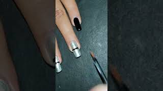 Black and Silver nail polish nail art💅 ShortsRimis Creations❤ [upl. by Ahsiri]