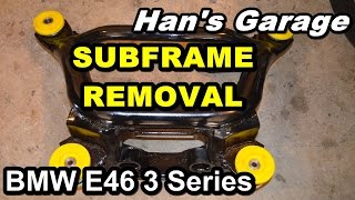 BMW E46 3 Series Removing Rear Suspension Subframe Reinforcement Part 1 [upl. by Airetas]