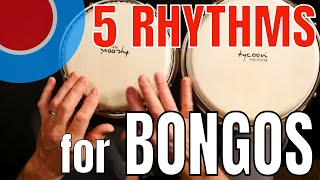 Five Rhythms for Bongos  Easy [upl. by Halvaard645]