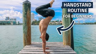 Daily Handstand Routine for Beginners Follow Along [upl. by Ahsiema]