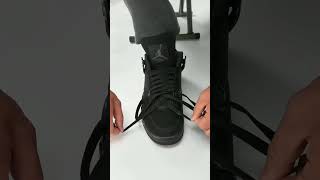 Jordan 4 black cat Loose lace Tutorial Best Way ✅lace tutorial [upl. by Evoy]