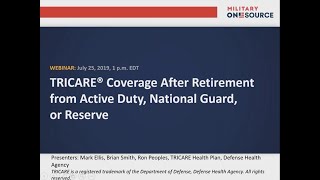 TRICARE Coverage Options After Retirement [upl. by Etnoved]