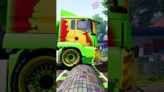 Chained Man Mixer Trucks vs Speedbumps shorts beamng beamngdrive beamngcrashes trucksvs [upl. by Filippo]