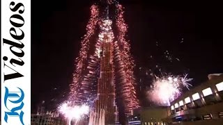 Burj Khalifa 2017 New Year fireworks [upl. by Atinhoj926]