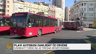 Sindikati protiv farbanja autobusa u Beogradu [upl. by Stambaugh]