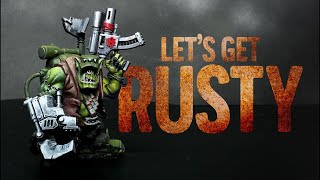 Warhammer 40K Miniature Painting tutorial Rust effects Ork Kommando Nob Orktober [upl. by Anniram]