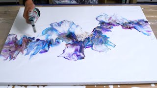 Acrylic pouring  My Biggest fluid painting 24x32quot  MUST SEE Dutch pour [upl. by Kessler690]