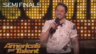 Samuel J Comroe Hilarious Comedian Recalls Funny Party Story  Americas Got Talent 2018 [upl. by Yetah]