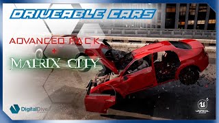 Drivable Cars Advanced Pack Driving in free Matrix City in Unreal Engine 5 [upl. by Leahciam]