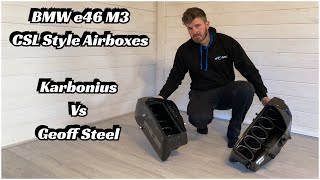 BMW e46 M3 CSL Airbox comparison review  Karbonius vs Geoff Steel Racing  Part 1 [upl. by Urdna50]