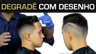 Corte de Cabelo Masculino Degradê Pigmentado  Risco no Cabelo [upl. by Ahsiem]