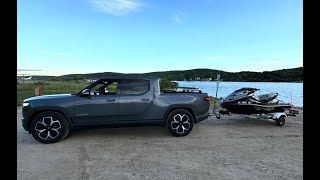 Towing Test With the Rivian R1T American Adventure Electric Truck [upl. by Nylhtac598]