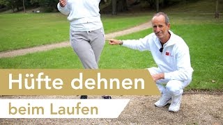 Hüfte dehnen beim Laufen  Walken  Joggen  seitlicher Oberschenkel [upl. by Giavani]