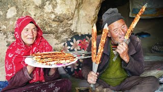 Old Lovers Living in a Cave Adana Kabab Recipe Love Story in a Cave Afghanistan Village life [upl. by Randie854]