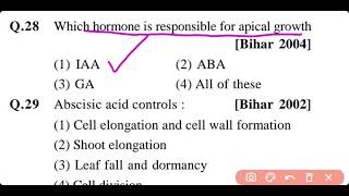 Plant Hormones  Most Important MCQ Questions for NEET 2024 [upl. by Christmas]