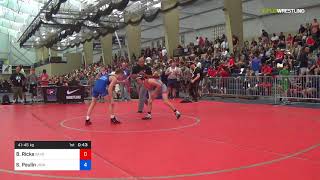 2018 UWW Cadet And U23 NationalsUWW Cadet Freestyle 4145 Round Of 32  Bridger Ricks Sand Vs [upl. by Esiuqram950]