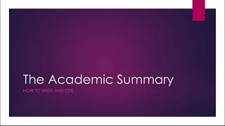 Academic Summaries How to Write [upl. by Ricardama304]