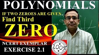 Class 10 maths chapter 2 two of the zeroes of the cubic polynomial ax3bx2cxd is zero [upl. by Jair]