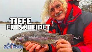 EINE MONTAGE ALLE TIEFEN  FORELLENSEE KNACKEN Unser Ziel ist Fisch  Angelschule mit JÖRG OVENS [upl. by Esorlatsyrc]