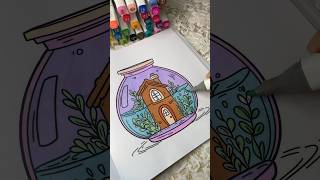 Coloring Whimsical Houses 🌈  Relaxing Art Therapy amp Creative Fun 🎨 [upl. by Ahsimek]