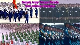 Defile pasukan tentara wanita dari berbagai negara [upl. by Shultz760]