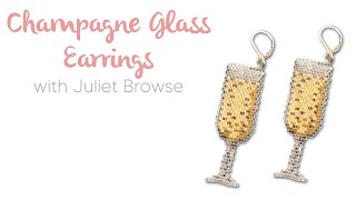 🥂Beaded Champagne Glass Charms  Brick Stitch How To [upl. by Rance]