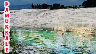 PAMUKKALEHİERAPOLİS  Kleopatra Havuzu  UNESCO Dünya Mirası  Travertenler pamukkale hierapolis [upl. by Dirfliw]